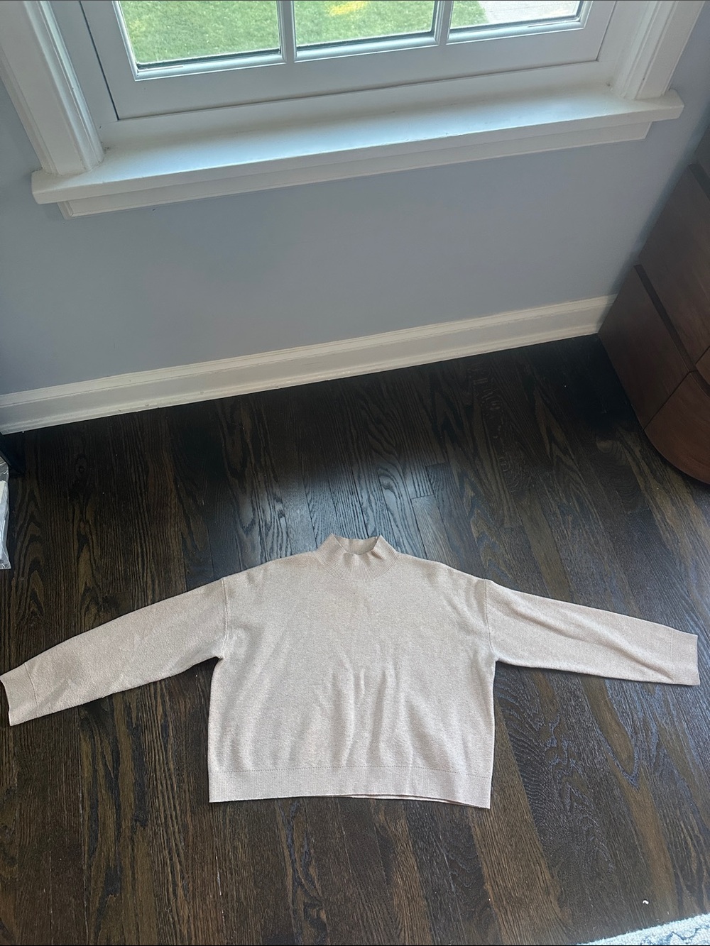 Gianni Bini Tan Ribbed Knit Mock Neck